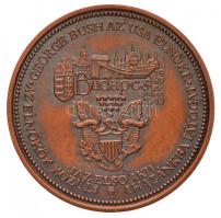 Bozó Gyula (1913-2004) 1989. "George Bush látogatása Magyarországon" Br emlékérem díszdobo...