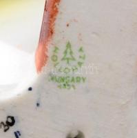 Hollóházi lúd, kézzel festett, jelzett, kopásnyomokkal, m: 15 cm