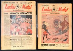 1945 Bp., A Ludas Matyi című szatirikus hetilap i. évfolyamának 4 db száma