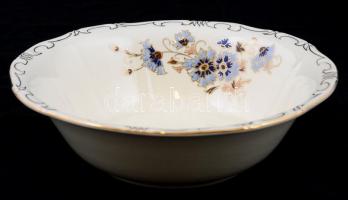 Zsolnay búzavirág mintás étkészlet, kézzel festett, egy tányéron máz alatti hajszálrepedésekkel, egy...