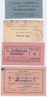 cca 1926-1943 Vegyes utalvány, jegy tétel(Csillaghegyi Árpádfürdő, Technikus vacsora, élelmezési jeg...