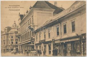 Nagyszeben, Hermannstadt, Sibiu; Római Császár Szálloda, Virágüzlet, Karl Engber üzlete / Hotel Römischer Kaiser, flower shop; Nr. 1. Ansichtskartenverlag Karl Engber (EK)