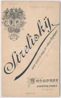 cca 1880 Blaha Lujza, keményhátú fotó, Streliskij műterméből (Budapest), 17x10 cm