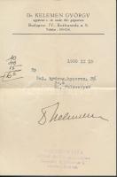 1938 Janitsáry Iván Szent János gyógyszertára, receptboríték fülcsepp recepttel 11.5×8 cm / medical ...