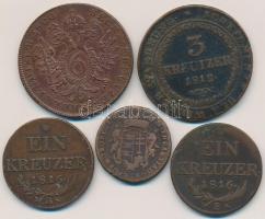 Vegyes rézpénz tétel: 1761. Rézdénár "Mária Terézia" + 1812B 3kr Cu "I.Ferenc" +...