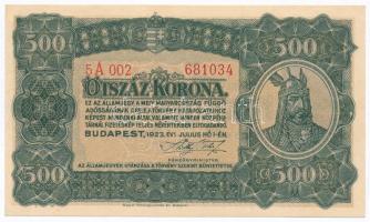 1923. 500K &quot;Magyar Pénzjegynyomda Rt. Budapest&quot; T:I,I- Adamo K34