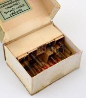 1954 Nitrosan gyógyszeresdoboz, 8 db. ampullával, Gyógyszerészeti Laboratórium Rt., a doboza foltos,...