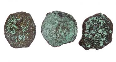 Júdea Kr. e. 100 - Kr. u. 100. 3db klf Prutah Cu tanúsítvánnyal T:3 patina
Judea 100 BC - 100 AD 3p...