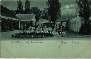 Pöstyén, Piestany; Régi fürdő tér, este, kerékpár / square, spa, night, bicycle (EK)