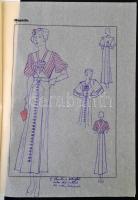 Jelzés nélkül: Divatrajzok. 20 db összetűzve, vegyes technika, pauszpapír, 31x24 cm