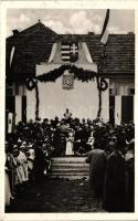 1938 Érsekújvár, Nové Zamky; Bevonulás / entry of the Hungarian troops, &#039;Érsekújvár visszatért&#039; So. Stpl.