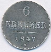 Ausztria 1849A 6kr Ag T:2 Austria 1849A 6 Kreuzer Ag C:XF Krause KM#2200