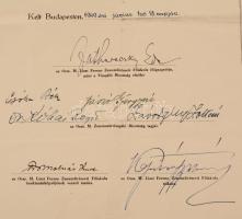 1940 Bp., Az Országos Magyar Zenetanár-vizsgáló Bizottság által kiállított zenetanári oklevél, illet...