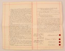 1923 Angol hozománylevél nagy összegű szignettákkal / marriage settlement