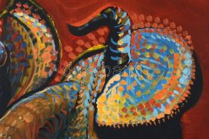 Jámbor jelzéssel: Útvesztő. Olaj, vászon, 100×70 cm