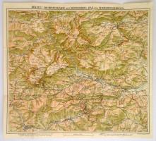 cca 1910 A Schneeberg, Rax és Semmering térképe / Map of the Alps 1:50 000 60x54 cm