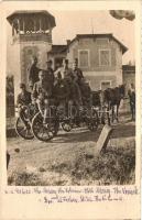 1917 Szováta, Sovata; katonák szekéren Sándor János villája előtt / soldier in front of a villa, photo