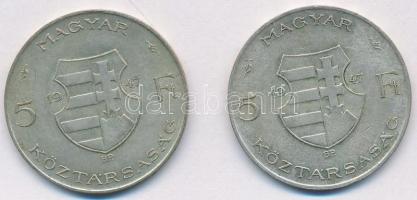 1947. 5Ft Ag "Kossuth" (2x) T:2,2-
