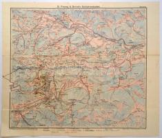 cca 1920 Semmering sítérképe / Ski map of Semmering 1:250 000. 60x50 cm