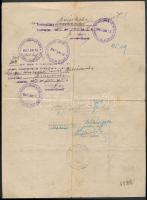 1942-1943 2 db marhalevél Békés megyéből okmánybélyegekkel