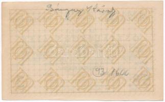 ~1946. "58. Magyar Osztálysorsjáték" Harmadik osztály egynegyed sorsjegye, "Ádám Jenő...