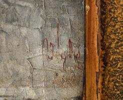 Végh jelzéssel: Virágcsendélet. Olaj, vászon, foltos, sérült keretben, 60×80 cm