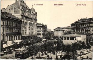 Budapest VIII. Kálvin tér, villamosok