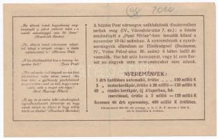 Budapest 1925. "Állatvédősorsjegy" 5000K értékben, "E" sorozat T:III