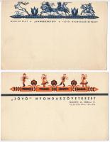 &#039;Magyar élet, honszeretet&#039;, Jövő Nyomdaszövetkezet reklámlapja - 2 db képeslap / Hungarian press advertisement - 2 postcards, s: Gombár A.