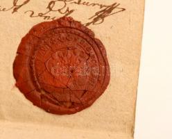 1813 Keresztlevél dupla szignettával, viaszpecséttel