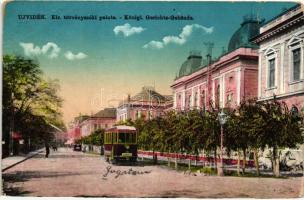 Újvidék, Novi Sad; Törvényszéki palota, villamosok / court palace, trams (b)