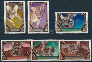 Tiger set + stamps from block, Tigris sor + blokkokból kitépett bélyegek