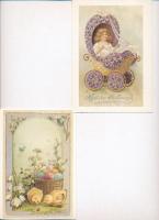 41 db MODERN használatlan reprint motívumos képeslap; gyerek, üdvözlő, ünnepek, az 1900-as évek elej...