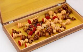 Fa sakk készlet, teljes, 40×37 cm