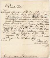1829 Esztergom, Budára címzett ex offo levél viaszpecséttel, Gran oválbélyegzővel, Rudnay Sándor(1760-1831) érsek aláírásával