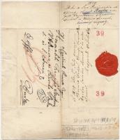 1829 Esztergom, Budára címzett ex offo levél viaszpecséttel, Gran oválbélyegzővel, Rudnay Sándor(176...