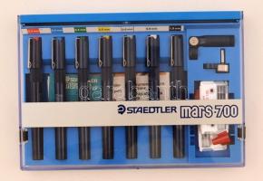 Staedtler Mars-700 rajzkihúzó toll készlet (0,2-1 mm), leírással, tartozékokkal, saját dobozában, jó állapotban, nem kipróbált