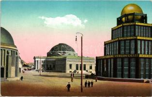 1913 Leipzig, Intern. Baufachausstellung mit Sonderausstellungen, Pavillon des Stahlwerksverbands, Betonhalle / International Building trade exhibition with special exhibitions, Concrete hall, Pavilion of Steelworks Association