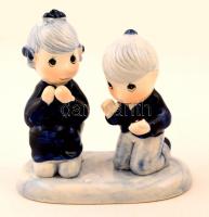 Delft BlueColor kislány és kisfiú, kézzel festett, jelzett, hibátlan, m:15 cm, h:14 cm