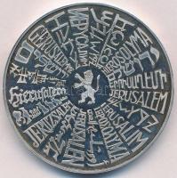Izrael ~1996. "Jeruzsálem" peremen jelzett, számozott Ag emlékérem (62,53g/50mm) T:PP felü...