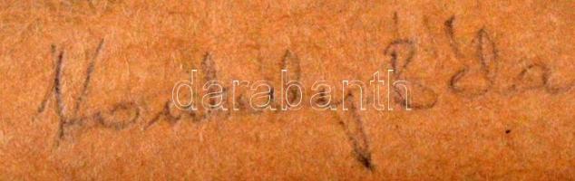 Kontuly Béla (1904-1983): Életképek, 2 db ceruzarajz, papír, jelzettek, 26×19,5 cm