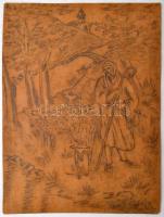 Kontuly Béla (1904-1983): Életképek, 2 db ceruzarajz, papír, jelzettek, 26×19,5 cm