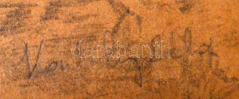 Kontuly Béla (1904-1983): Életképek, 2 db ceruzarajz, papír, jelzettek, 26×19,5 cm