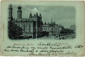 1898 Bielsko, Bielitz; Tunnelstrasse / street, synagogue