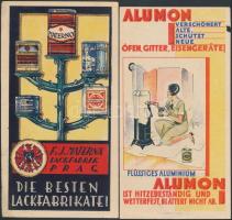 4 db számolócédula(Mercur festék, Alumon, Materno)