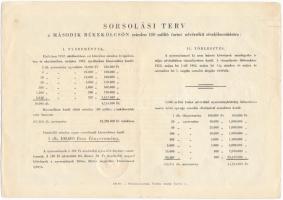 1951. "Második Békekölcsön" nyereménykölcsön 100Ft-ról szárazpecséttel T:III kis szakadás ...