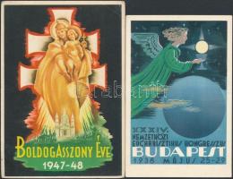 1935-1947 Vegyes egyházi eseményekkel(tábori mise, elsőáldozás) kapcsolatos tétel, 3 db fotólap + 2 ...