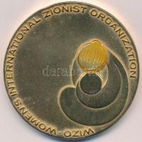 Izrael DN WIZO - Cionista Nők Nemzetközi Szervezete aranyozott fém emlékérem (60mm) T:2 ragasztónyom Israel ND WIZO - Womens International Zionist Organization gilt metal commemorative medallion (70mm) C:AU gluemark
