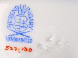 Herendi Viktória mintás falióra, kézzel festett, jelzett, hibátlan, d:27,5 cm