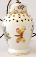 Herendi Viktória mintás áttört lámpa test és foglalat, kézzel festett, jelzett, hibátlan,  m:12 cm, ...